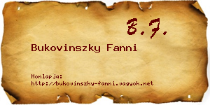 Bukovinszky Fanni névjegykártya