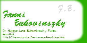 fanni bukovinszky business card